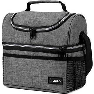 Opux frokostboks til mænd kvinder isoleret stor frokostpose voksen arbejde dobbelt decker frokostkasse måltid prep dobbelt rum lækage frokostkøle