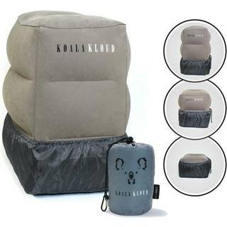 Koala Kloud 3-højde Rejsefodstøtte - Grå Oppustelig Fodstøttepude til Fly, Bil og Tog | Komfort På Farten