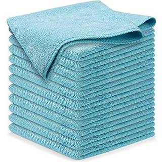 Usanooks Microfiber Cleaning Cloth - Turq - 12pcs (16x16 tommer) H?j ydeevne - 1200 Washes Ultra Absorbent Car H?ndkl?def?lder Grime & Liquid til