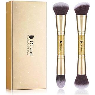 Ducare Makeup Brushes Duo End Foundation Powder Buffer og Contour Brush Synthetic Cosmetic Tools 2pcs