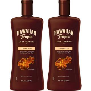 Hawaiian Tropic Dark Tanning Oil 8oz | Fugtgivende kropsolie tan enhancer kakaosm?r olie kokosn?ddeolie til hud oxybenzone gratis 8 oz hver dobbe