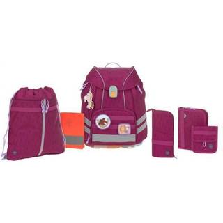 Schulrucksack Set 7 tlg. Set Flexy Unique Speckles Berry