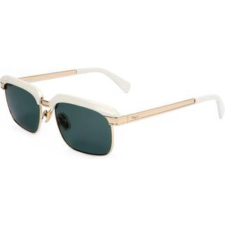Ferragamo Unisex SF263S 114 Solbriller Plast Hvid Blå Firkantet Normal