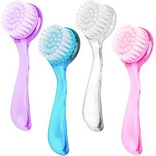 4 farver ansigtsrensning børste Beomeen ansigtseksfolierende børste ansigt vaskskrub exfoliator børste til fjernelse af hudpleje (blå lyserød lil