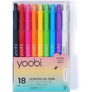 Yoobi udtr?kkelig gelpen s?tter 18 lyse farver fint 1,00 mm point for skole eller kontor udtr?kkelige kuglepenne komfortabelt greb og glat tr?kkr