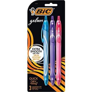 Bic Gelocity Quick Dry Assortered Colours Gel Pens Medium Point (0,7 mm) 3-Count Pack udtr?kkelige gelpenne med behageligt fuldt greb