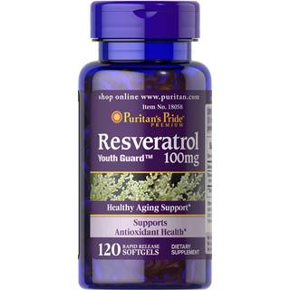 Puritan's Pride - Resveratrol, 100 mg - 120 bløde gelatinkapsler