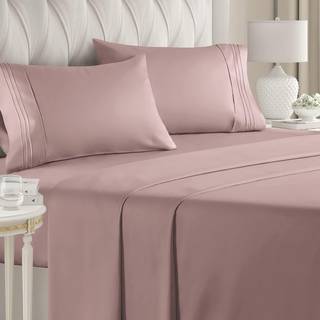 King Size 4 Piece Sheet Set - Comfy Breathable & Cooling Sheets - Hotel Luxury Bedark til kvinder og mænd - Deep Pockets Microfiber Extra Soft &