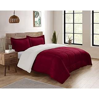 Cathay Home King Comforter Set: Ultra Soft and Plush Reversible Micromink og Sherpa 3-delt senget?j Set Bourgogne King (102 """" X 90 """")