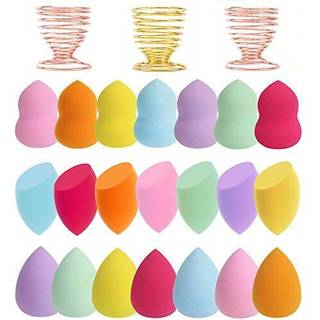 Abgream 24pcs Makeup Sponge Blender Set - 21 PCS Latex -Free Vegan Sponges With 3 Pcs Makeup Blender Holder Beauty Cosmetic Foundation Blending P