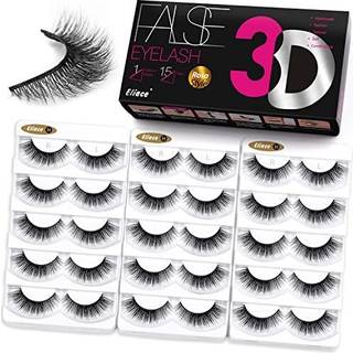 Eliace vipper naturlige piskede falske ?jenvipper pakning 15 par cateye ?jenvipper mink 3d faux kryds fluffy vipper lette og behagelige genanvend