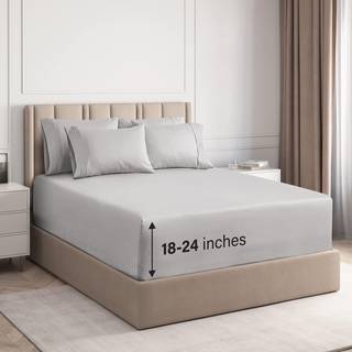 Ekstra Deep Queen Sheet Set - 6 Piece Breathable & Cooling Sheets - Hotel Luxury Bedark Set - Easy & Secure Fit - Soft Wrinkle Free & Comfy Sheet