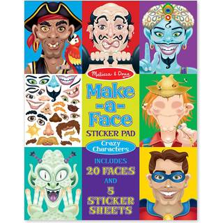 Melissa & Doug Make-A-Face Sticker Pad-Crazy Characters 20 Faces 5 Sticker Sheets