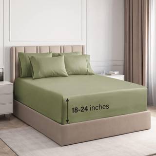 Ekstra Deep Queen Sheet Set - 6 Piece Breathable & Cooling Sheets - Hotel Luxury Bedark Set - Easy & Secure Fit - Soft Wrinkle Free & Comfy Sheet