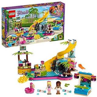 Lego Friends Andrea's Pool Party 41374 Toy Pool Building Set med Andrea og Stephanie Mini Dolls til foregive spil inkluderer Toy Juice Bar and Wa