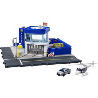 Matchbox Cars Playset Action Drivers Police Station Dispatch 1 Toy Helicopter & 1 Ford Police Car With Lights & Sounds