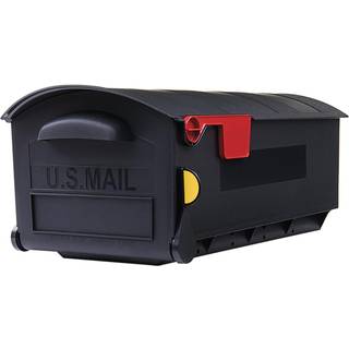 Gibraltar Patriot postmonteret postkasse, stor kapacitet, rustfri sort plastik, vejrbestandig, tilpasningsbar dør og sidepanel, GMB515B01