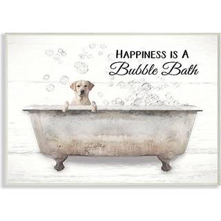Stupell Industries Happiness er en boble badhund i karbadorddesign sort indrammet 16 x 20
