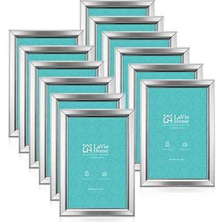 Lavie Home 4x6 Billedrammer (12 Pack Silver) Enkel designet fotoramme med High Definition Glass til v?gmontering og bordplade i 12 klassiske saml