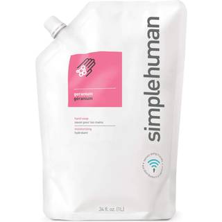 Simplehuman 1L flydende håndsæbe refill pose, geranium