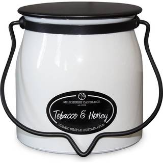 Milkhouse Candle Company Creamery Glow Collection Duftende soja stearinlys: Butter Jar Candle Tobacco & Honey 16 ounce