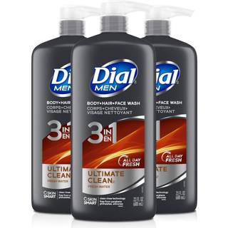 Dial Men 3in1 Body Hair and Face Wash Ultimate Clean 69 Fl Oz (3-23 fl oz flasker)