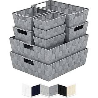 Kurv til skabsorganisation og opbevaring (s?t af 9) - pr?fektopbevaringskurve til badev?relse vaskeri baby b?rnehave t?j linned skab k?kken pantr