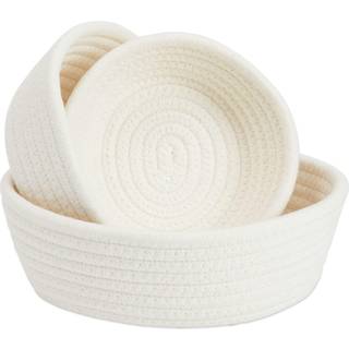 3-delt lille rund bomuld reb v?vet opbevaringskurv s?t hekkebakker til organisering af leget?j p? hylder t?llere montessori klassev?relse boligin