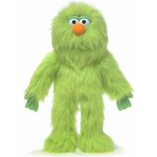 14-tommers grøn monsterhånddukke - interaktivt, lærerigt legetøj til kreativ rolleleg (Alder 3+)
