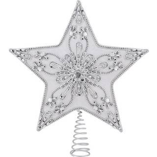 Kurt S Adler S4425 135 i 5-punkts White & Silver Star Treetop