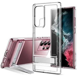 ESR Metal Kickstand Case kompatibel med Samsung Galaxy S22 Ultra (6,8 tommer) (2022) Alsidig patenteret kickstand Crystal Clear Scratch-resistent