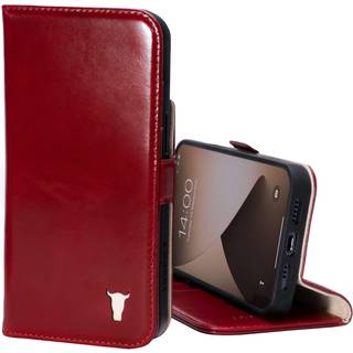 iPhone 14 Pro Leather Case (with Stand function) - Red