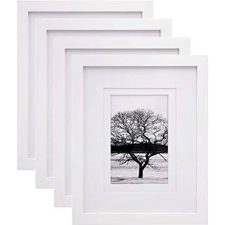 EGOFINE 8X10 Billedrammer s?t af 4 lavet af massivt tr? d?kket af plexiglass 4x6 og 5x7 med Mat eller 8x10 'uden m?tten til bordplade og v?gmonte