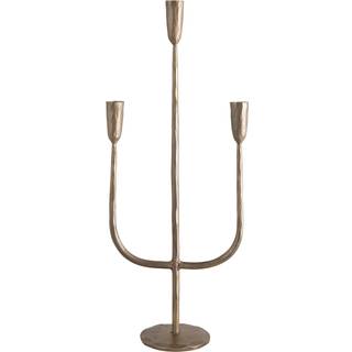 Kreativ co-op hånd-kongeret metal Candelabra Antique Brass Finish (holder 3 konisk lysestager