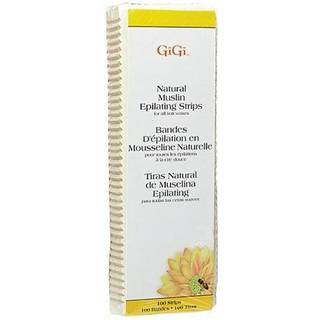 Gigi Small Natural Muslin Epilating Strips til h?rvoksering/h?rfjernelse 100 strimler
