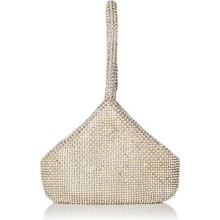 Jessica McClintock Womens Staci Mesh Wristlet Pouch Evening Bag Pearl One St?rrelse USA