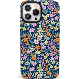 Casely iPhone 14 Pro Max Case | Fuld blomst | Navy blomster | Kompatibel med MagSafe