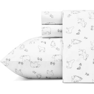 Eddie Bauer - Full Sheets Cotton Percale Bedding Set Crisp & Cool Home Decor (Animal Tracks Full)