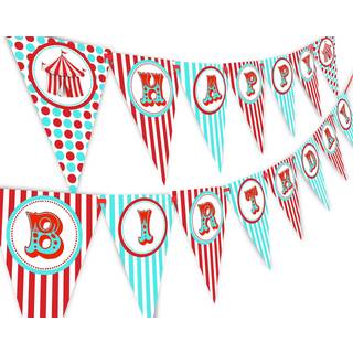Circus Carnival Happy Birthday Banner Pennant