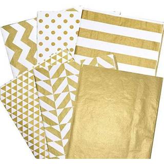 Whaline 90 Sheets Gold Tissue Paper Bulk Metallic Gift indpakning Paper til f?dselsdagsfest kunsth?ndv?rk DIY bryllupper Brude brusere