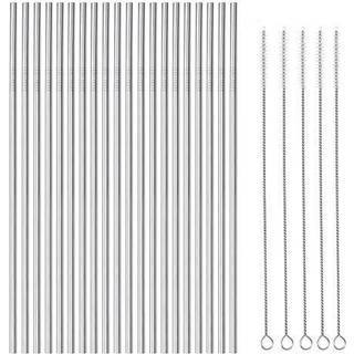 OKGD 25 stykker sæt rustfrit stålstrå ultra lang 10,5 tommer drikke metalstrå genanvendelige drikkestrå til 20 30 oz (20 lige | 5 børster)