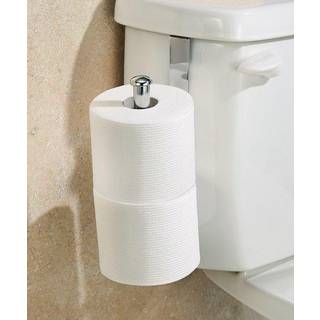 Interdesign rustfrit st?l kompakt arrang?r Caddy har 2 ruller toiletpapir krom 10.75x4.5x2 inches 2 roll reserve model 69380