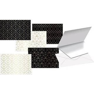 Better Office Products 100-Pack All Occasion lyk?nskningskort Assorterede tomme notekort 4 x 6 tommer 6 Elegant guldfolie Geometriske design Blan