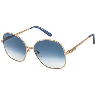 Ferragamo Kvinde SF242S 783 Solbriller Metal Blå Rund Normal Skygge