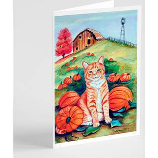 Tabby Cat in Pumpins lykønskningskort og konvolutter pakning af 8