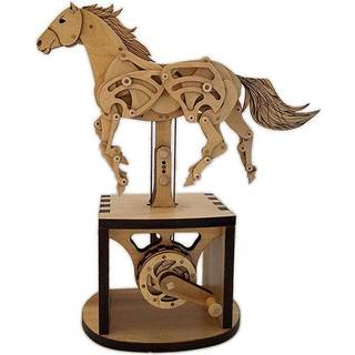Abong 3D Wood Craft Mechanical Horse Automation Model | 221 stykker pr?cise snit af krydsfiner | Inkluderer en illustreret instruktionsbog