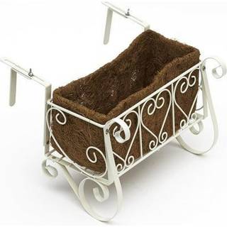 Dekorative jernbane- eller hegnplantagere - Antik hvid