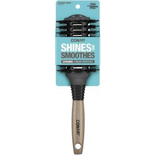 Conair Mega Ceramic Porcupine Rundbørste – Medium Skaft til Glathed, Glans og Hurtig Tørring, Kuglespids Nylon- og Svinehårs Børster