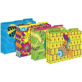 Barker Creek Designer File-mapper S?t af 12 Boho-dyr Multi-design Bohemsk p? eksterne solide farver p? brevst?rrelse 13 Sk?rede faner 12-Pack hje