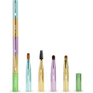 Plum Beauty 4-in-1 Stackable Travel Makeup Brush Set Multi